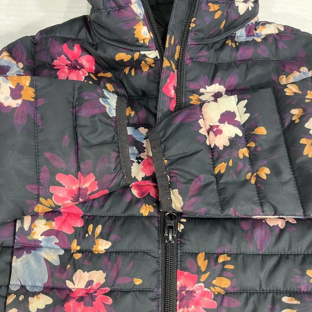 GAP GIRLS FLORAL COLD CONTROL PUFFY WATER RESISTANT COAT